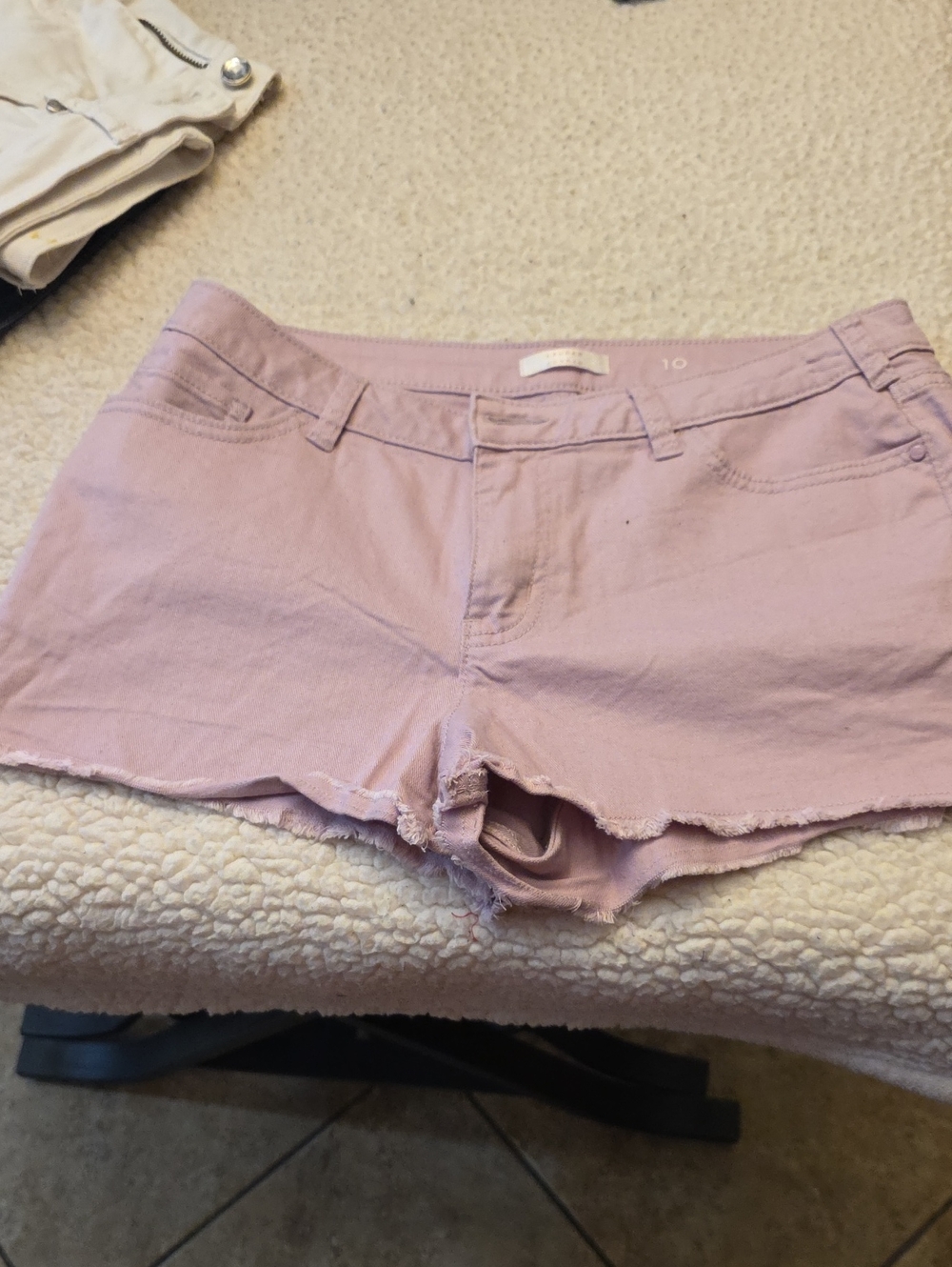 LC Lauren Conrad Pastel Lavender Frayed Hem Jean Shorts